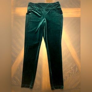 Velvet Leggings in Hunter Forest Green